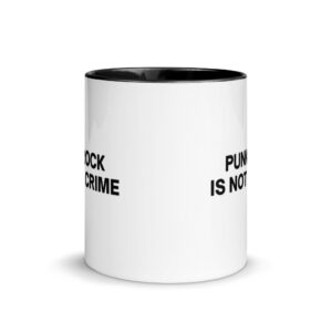 Alternative view of PUNK ROCK IS NOT A CRIME Mug with Color Inside
