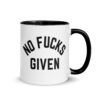 NO FUCKS GIVEN Mug with Color Inside