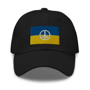 Peace for Ukraine | Ukraine Flag Peace Sign Dad hat (Embroidered)