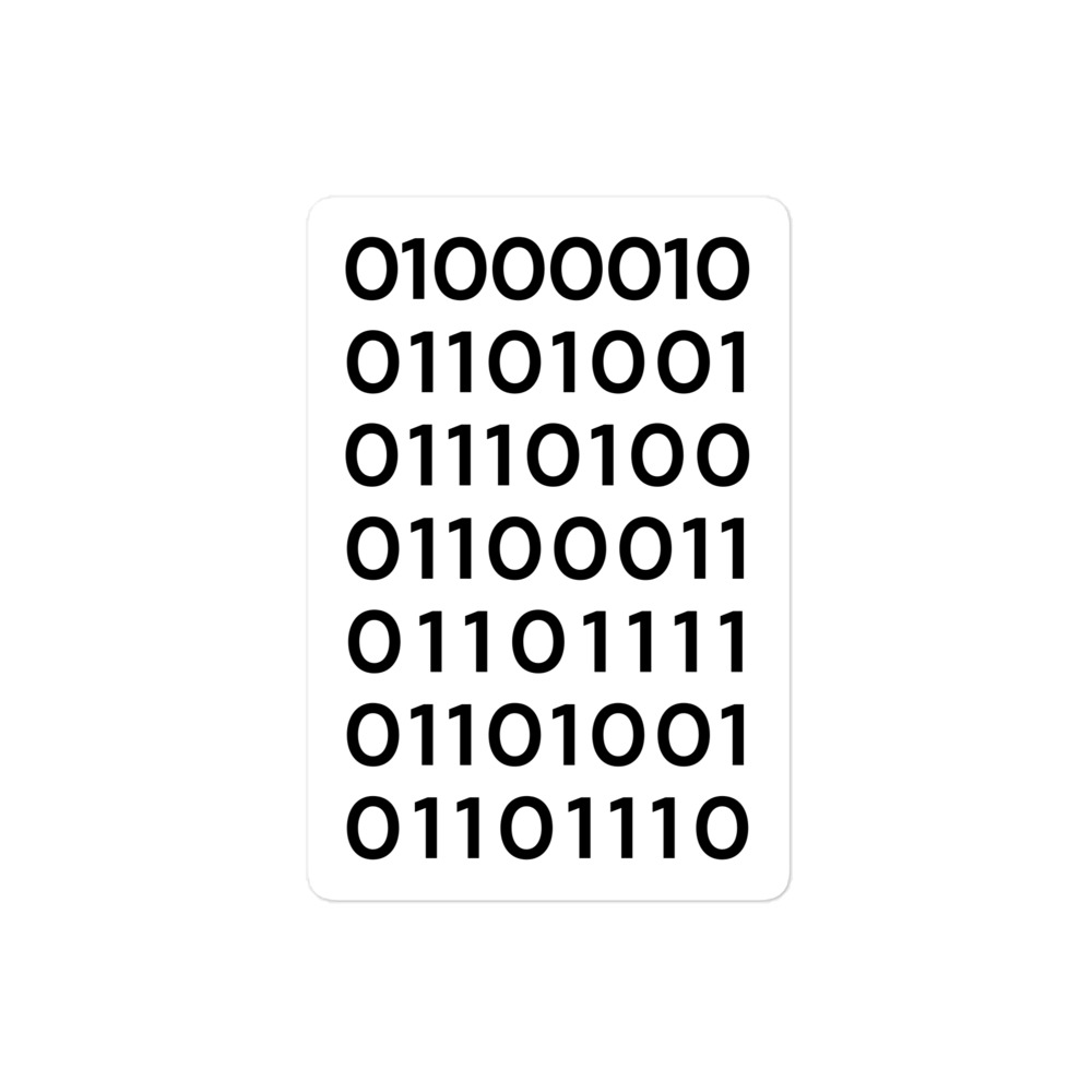 BITCOIN in Binary Code Sticker - Image 3