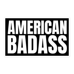AMERICAN BADASS Sticker (White on Black)