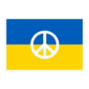 Peace for Ukraine | Ukraine Flag Peace Sign Sticker