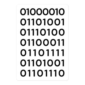 BITCOIN in Binary Code Sticker