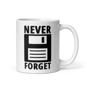 NEVER FORGET Floppy Disk mug | Erlich Silicon Valley (Black Design)