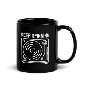 Keep Spinning – Vinyl Record Turntable Coffee Mug
