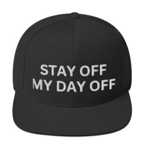 Alternative view of Stay Off My Day Off Flat Brim Snapback Hat | Anti-Caps