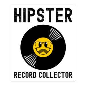 HIPSTER Record Collector – Vinyl Emoji Hipster Sticker