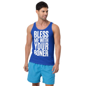 Alternative view of BLESS ME WITH YOUR BONER Tank Top (White Font)