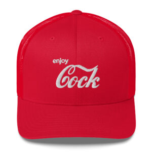 Enjoy COCK Trucker Hat | Coca Cola Parody Logo