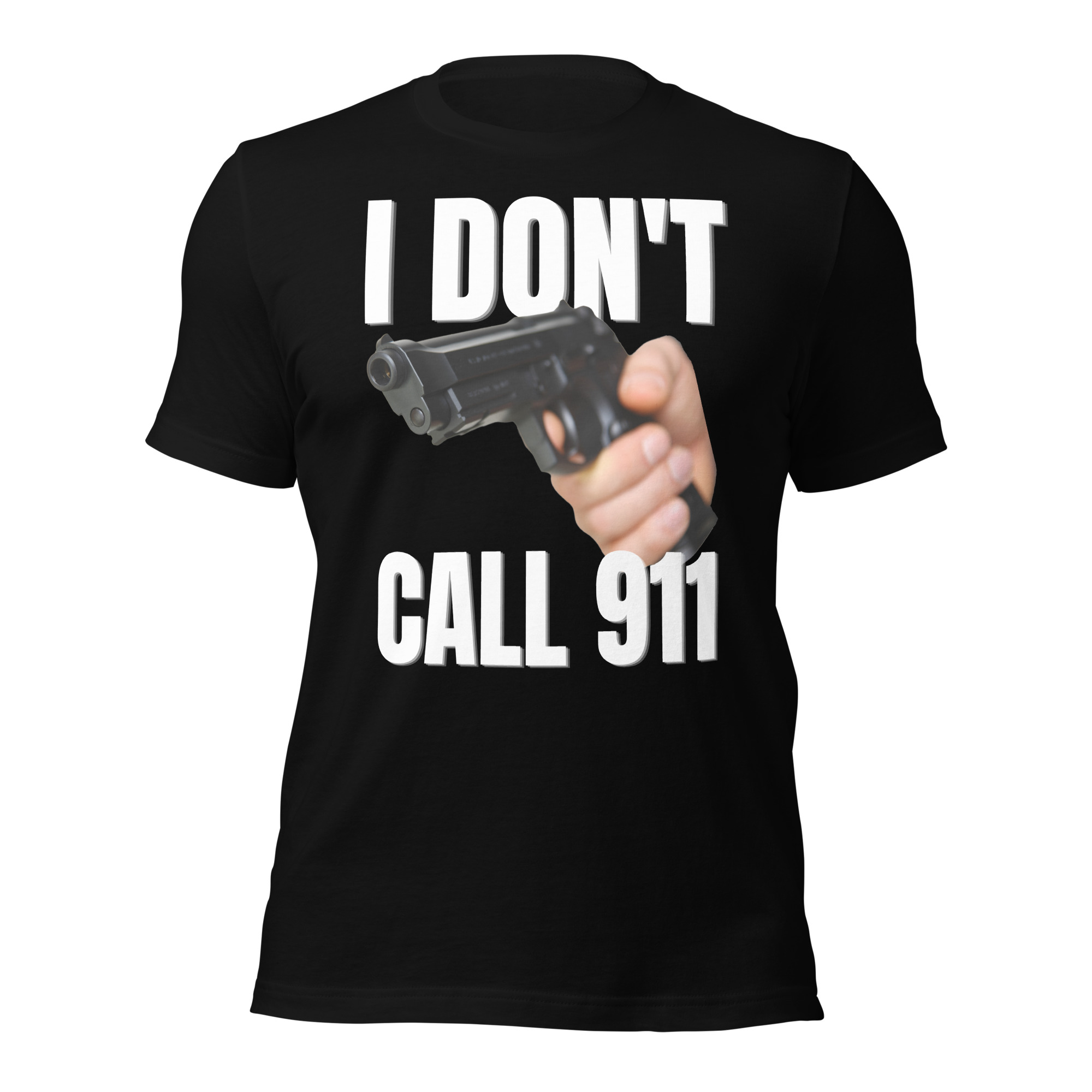 I DON’T CALL 911 - Hand Gun t-shirt - Image 3