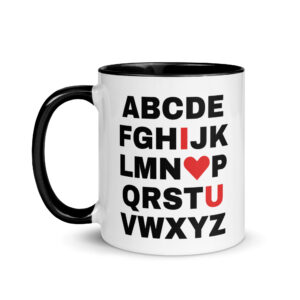 ABCDE I LOVE U Alphabet Coffee Mug
