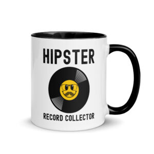 HIPSTER Record Collector – Vinyl Emoji Hipster Mug with Color Inside