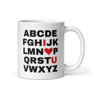 Ed Sheeran ABCD I LOVE YOU (I heart U) Alphabet Coffee Mug