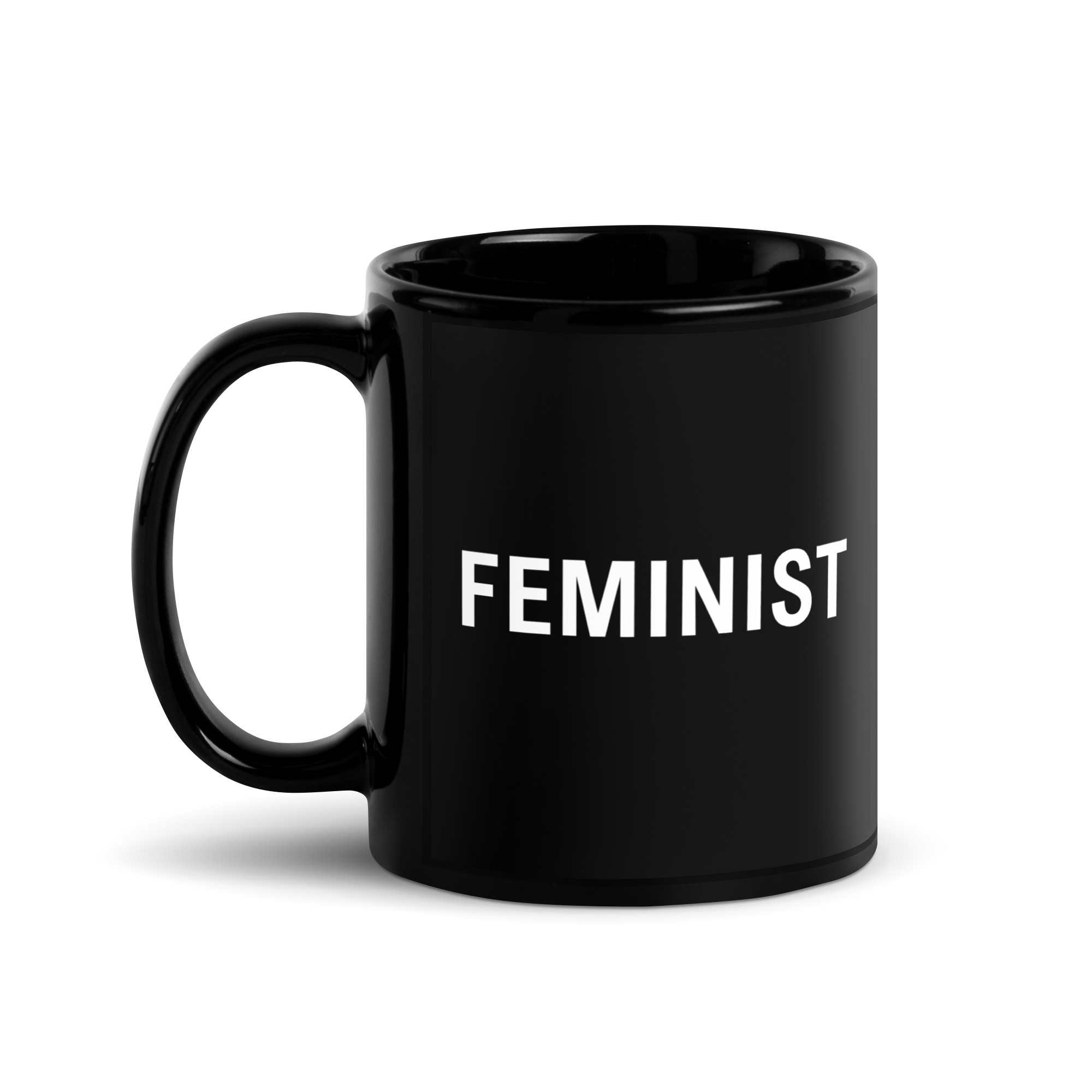 FEMINIST Black Glossy Mug - Image 2
