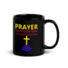 Prayer World's Greatest Wireless Connection | Wireless Cross Black Glossy Mug