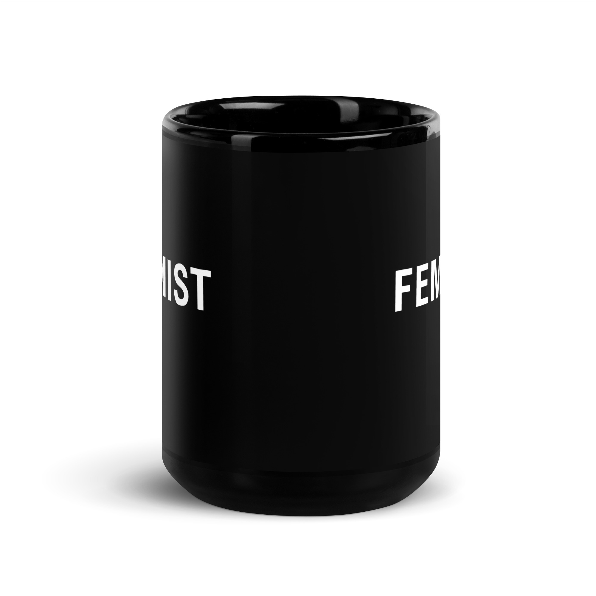 FEMINIST Black Glossy Mug - Image 6