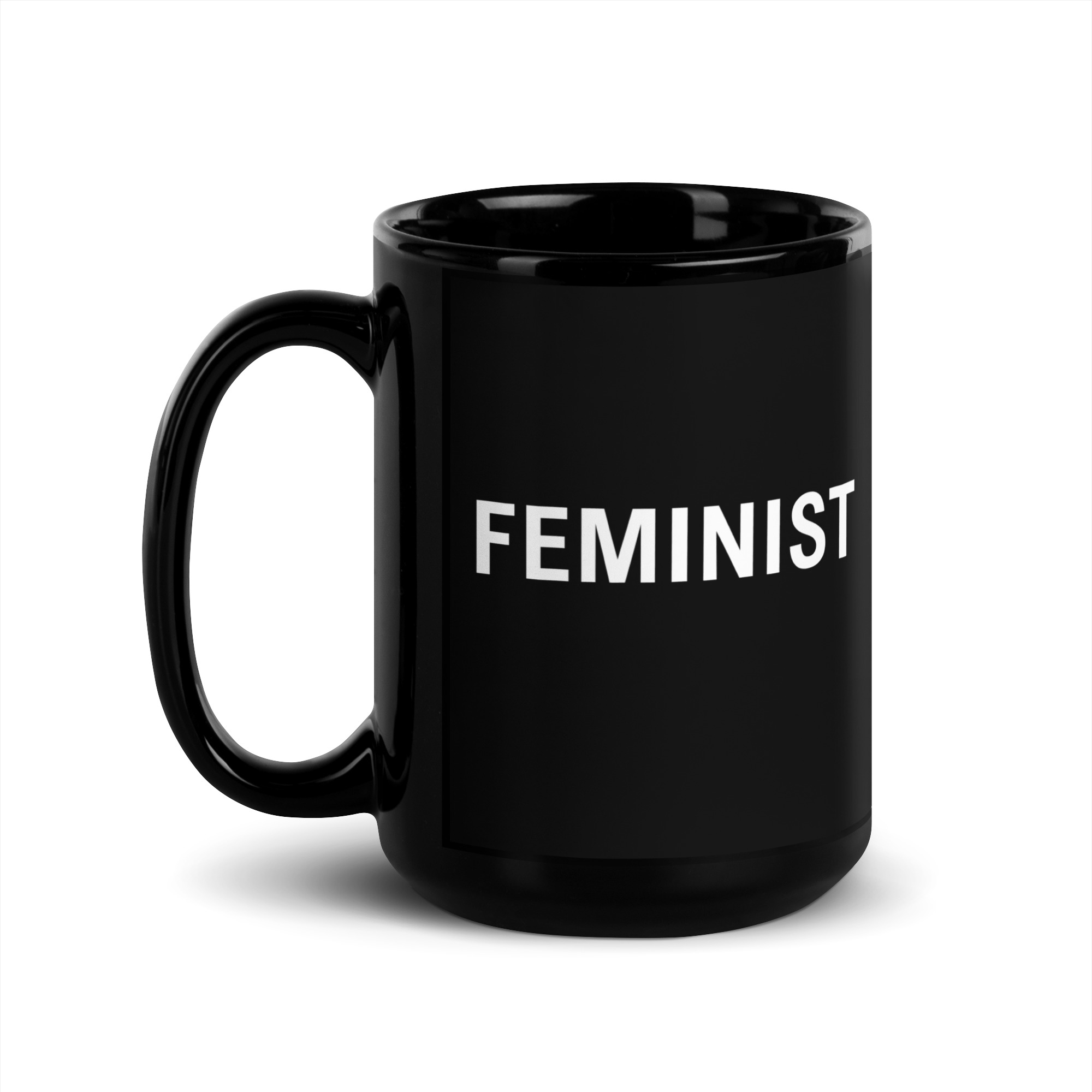 FEMINIST Black Glossy Mug - Image 4