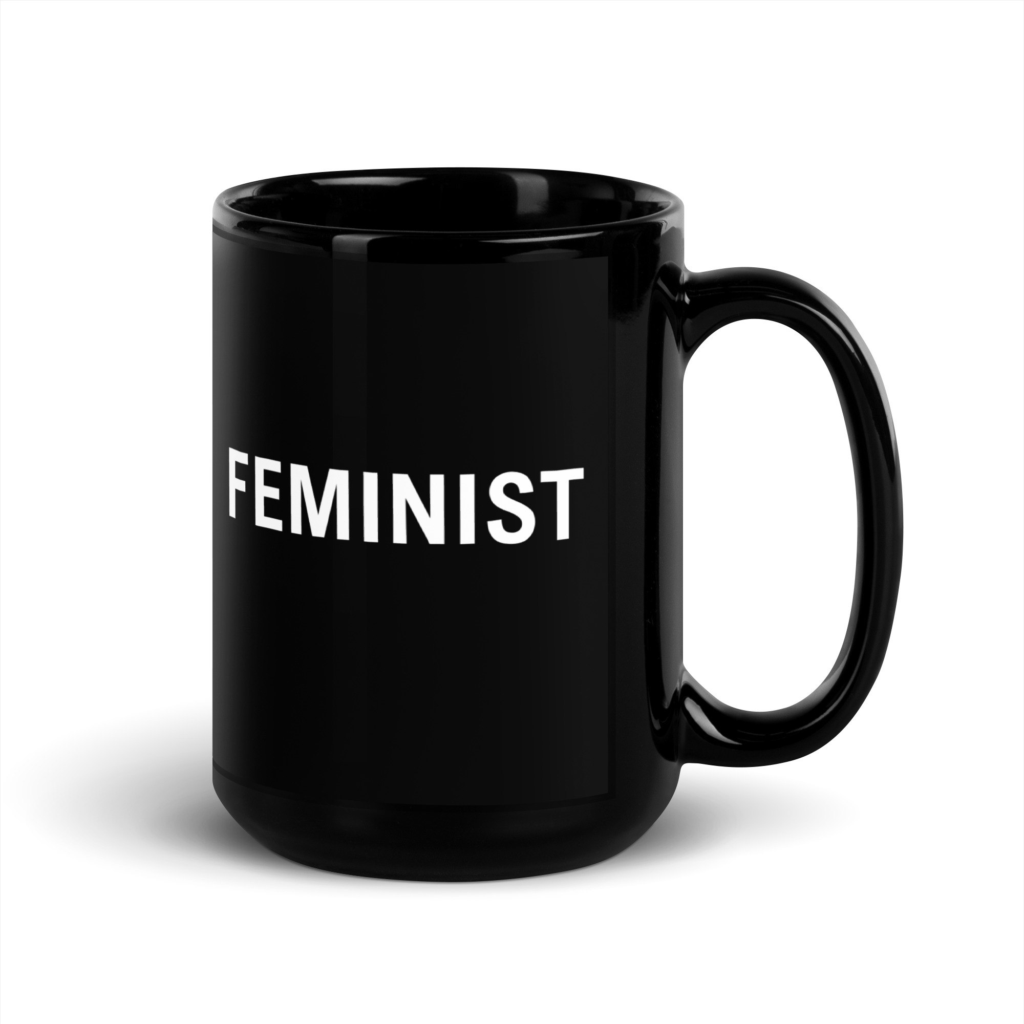 FEMINIST Black Glossy Mug - Image 5