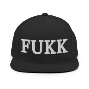 ‘FUKK’ embroidered flat brim hat