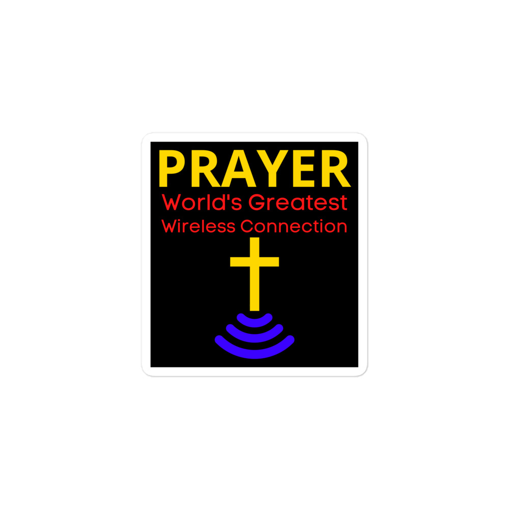 Prayer World’s Greatest Wireless Connection | Wireless Christian Cross sticker - Image 2