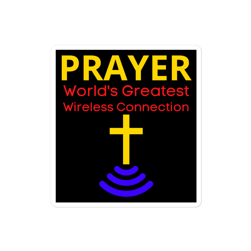 Prayer World’s Greatest Wireless Connection | Wireless Christian Cross sticker - Image 3