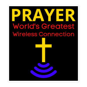 Prayer World’s Greatest Wireless Connection | Wireless Christian Cross sticker