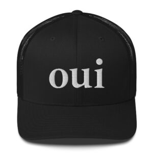 OUI (in white letters) Trucker Cap (Embroidered)