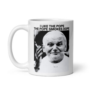 Alternative view of I Like The Pope The Pope Smokes Dope mug