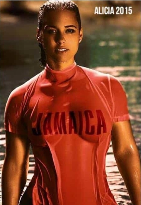 Alicia Keys Wet T-Shirt Girl Jamaica 2015