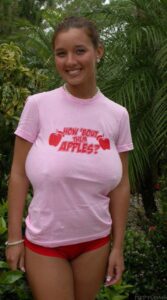 Christina Lucci apples boobs tits shirt