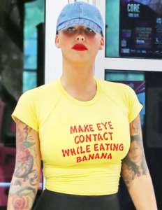 Make Eye Contact While Eating A Banana Amber Rose T Shirt
