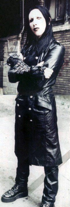 Marilyn Manson leather trench coat Columbine