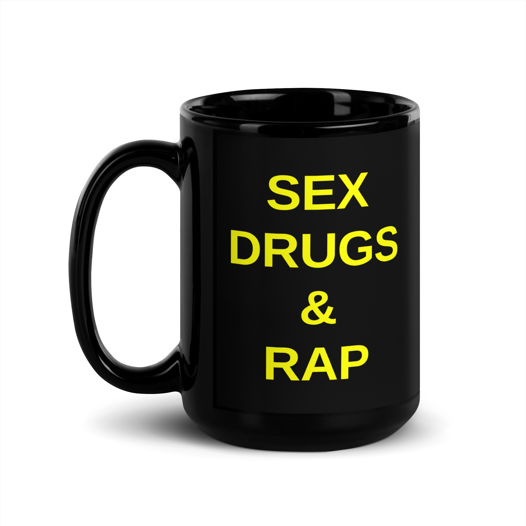 SEX DRUGS RAP (in yellow letters) Mug - Image 4