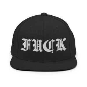 FUCK Flat Brim Hat | Goth Font (Embroidered)