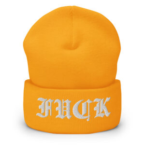 FUCK (Goth Font) Beanie Hat Embroidered - Image 7