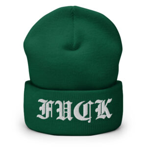 FUCK (Goth Font) Beanie Hat Embroidered - Image 5