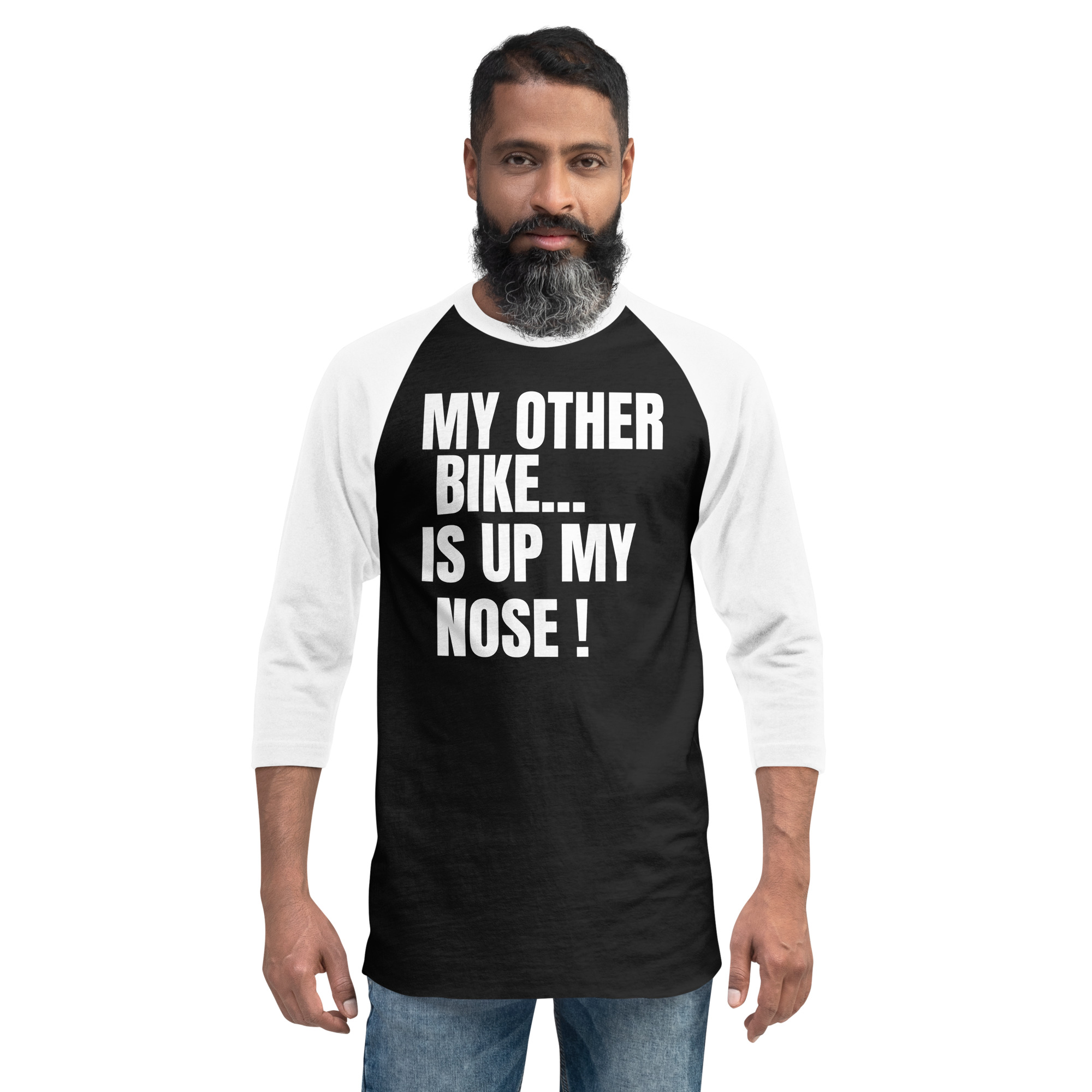 MY OTHER BIKE IS UP MY NOSE raglan shirt - Image 2