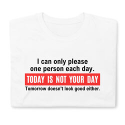 I Can Only Please One Person Each Day Today Is Not Your Day Tomorrow Doesn't Look Good Either T-Shirt