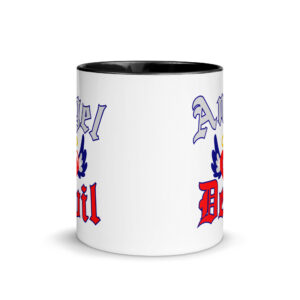 Alternative view of ANGEL or DEVIL Heart Halo Angel Wings Mug with Color Inside