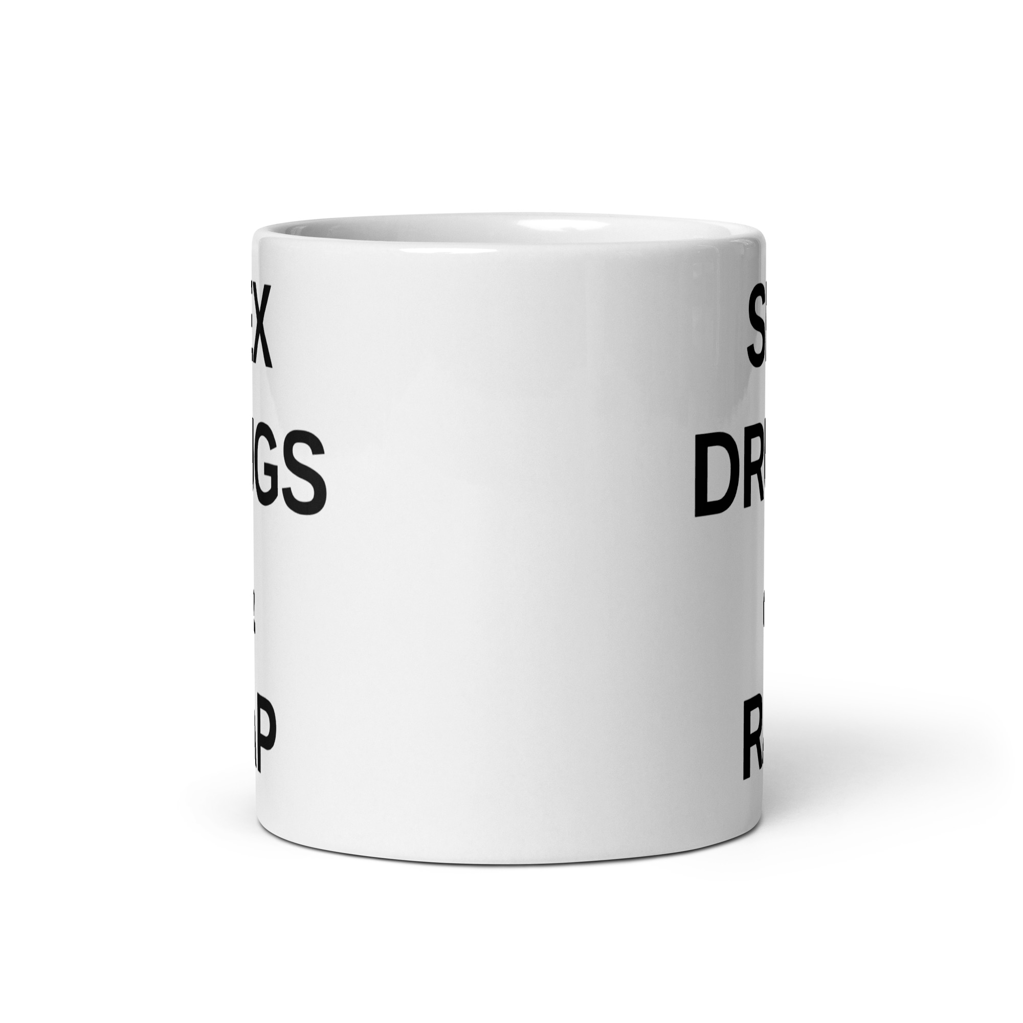 SEX DRUGS RAP (in black letters) coffee Mug - Image 3