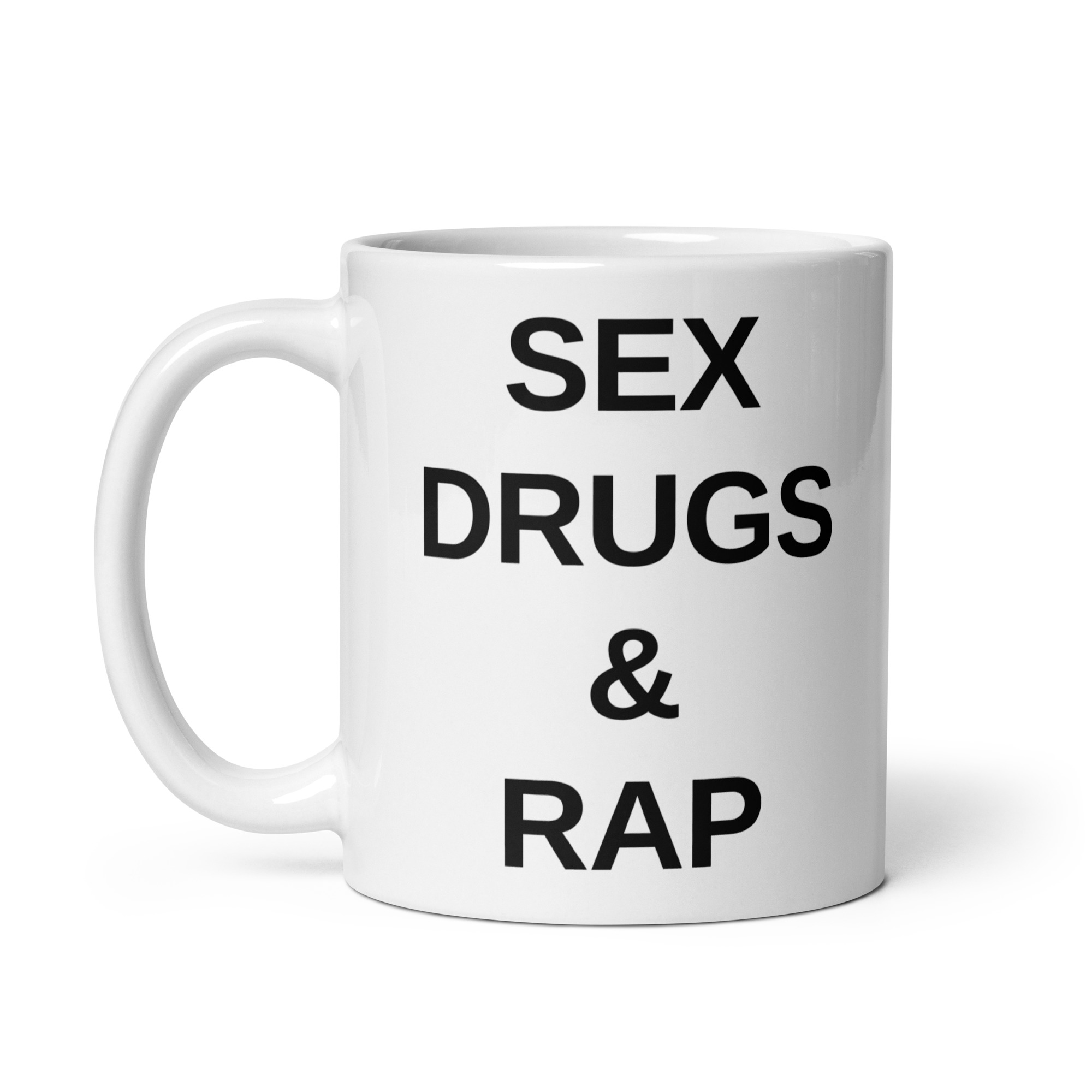 SEX DRUGS RAP (in black letters) coffee Mug - Image 2