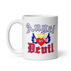 Alternative view of ANGEL or DEVIL Heart Halo Angel Wings mug