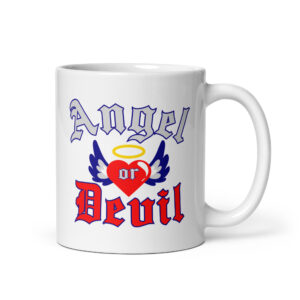 ANGEL or DEVIL Heart Halo Angel Wings mug