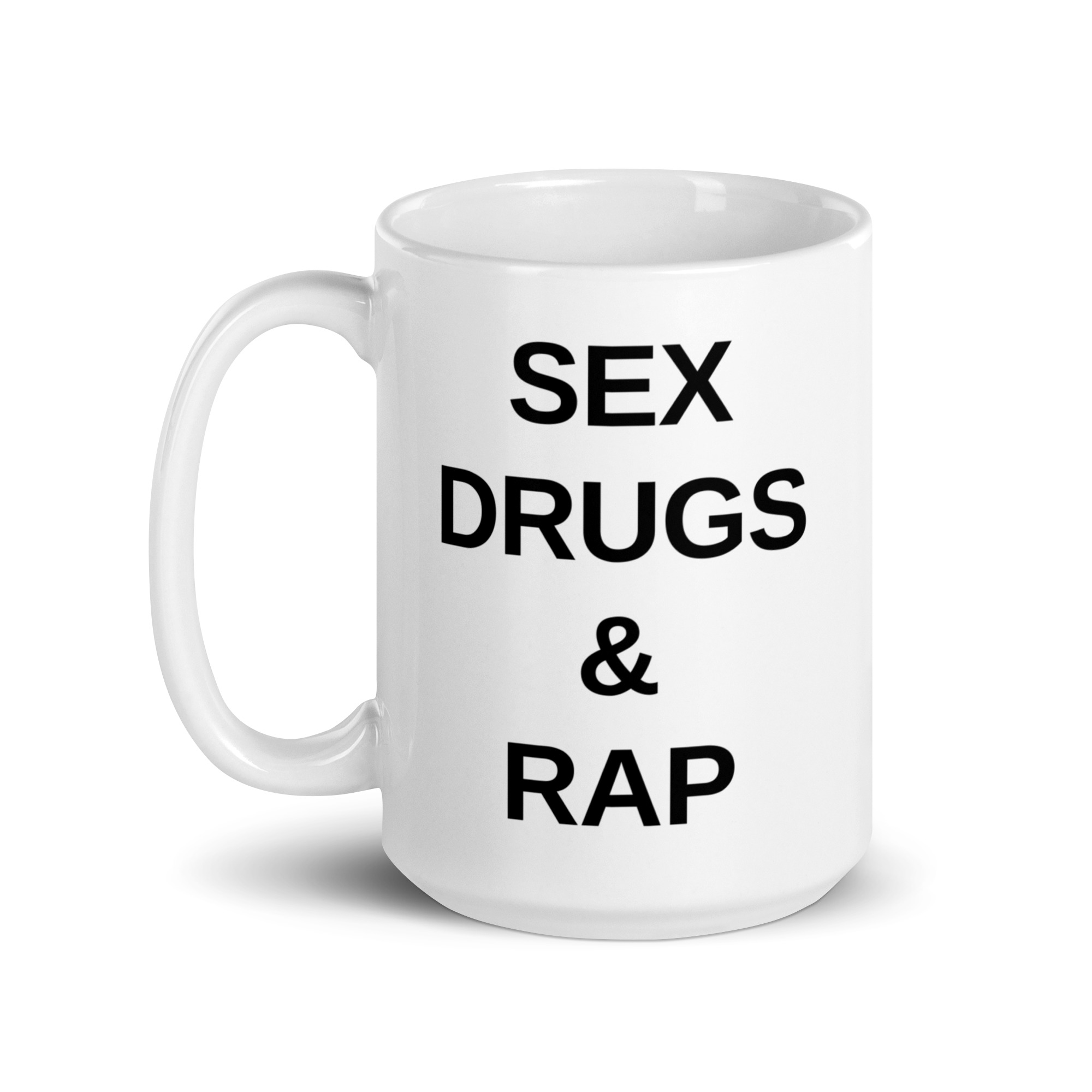 SEX DRUGS RAP (in black letters) coffee Mug - Image 5