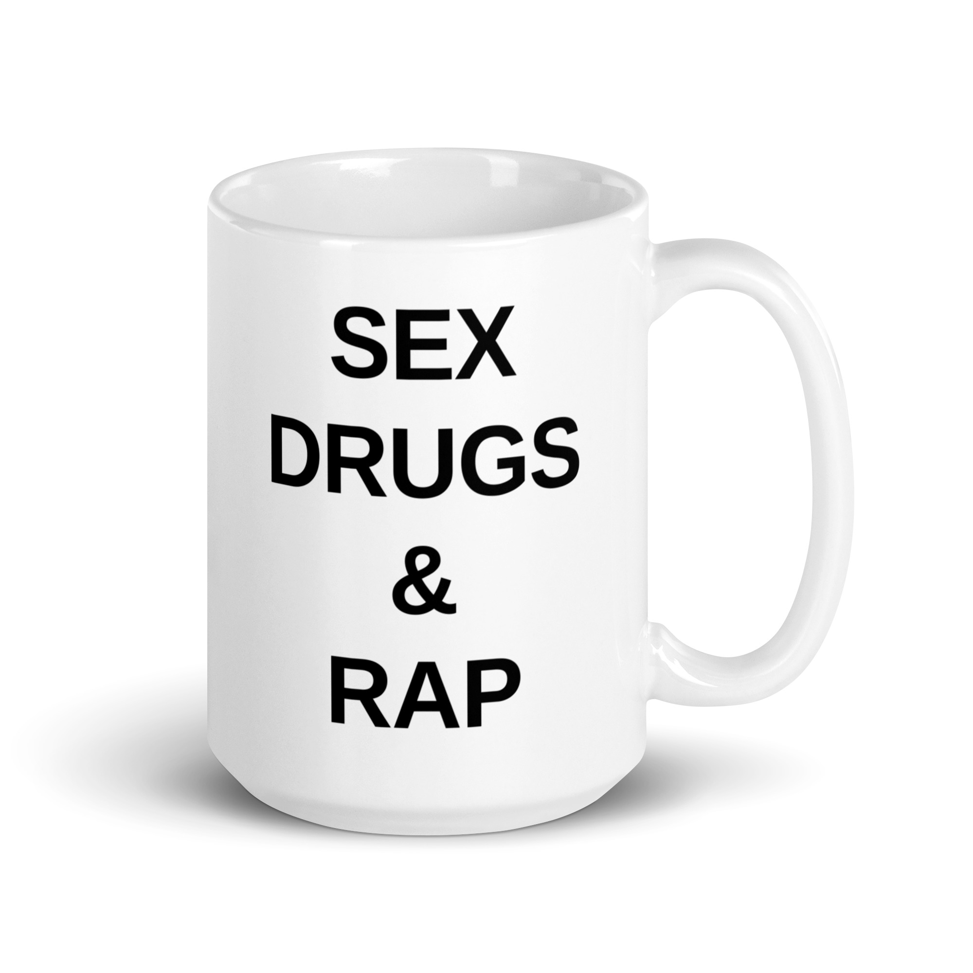 SEX DRUGS RAP (in black letters) coffee Mug - Image 4