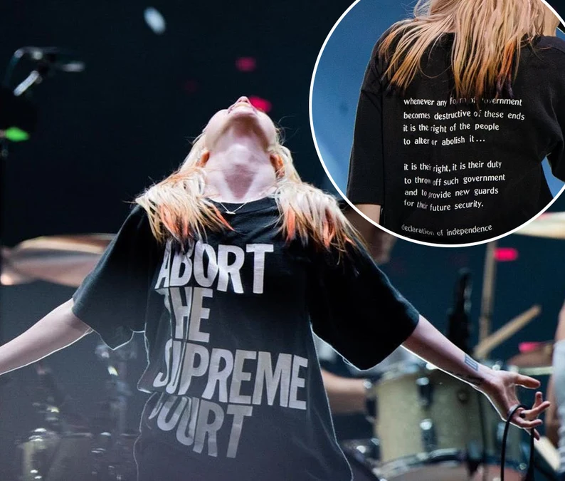 Hayley Williams ABORT THE SUPREME COURT T-Shirt front + back