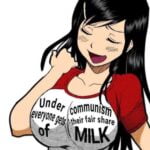 Under communism everyone gets their fair share of MILK big tits t-shirt