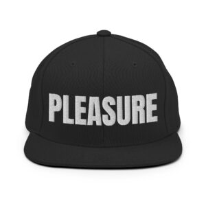 PLEASURE Flat Brim Snapback Hat (Embroidered)