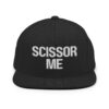 SCISSOR ME Flat Brim Hat (Embroidered) white font