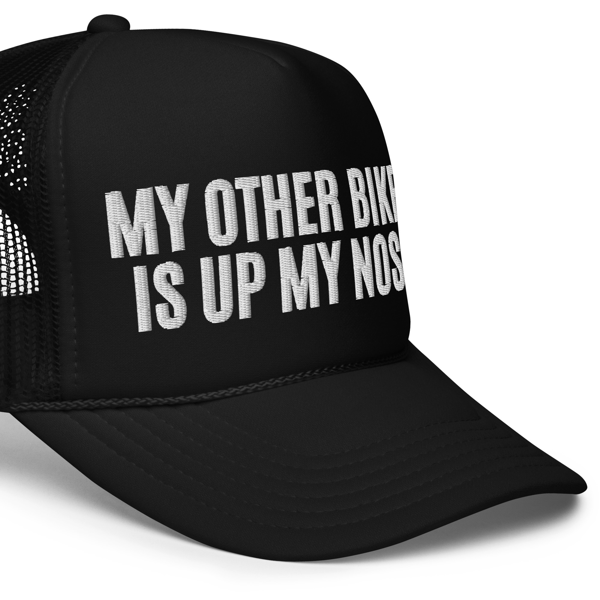 MY OTHER BIKE IS UP MY NOSE trucker hat - Image 2